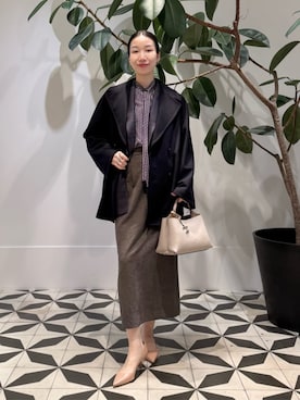 「アイテム（ピーコート）」を使った、Nito_TOMORROWLANDさん（レディース・158cm）の冬コーディネート