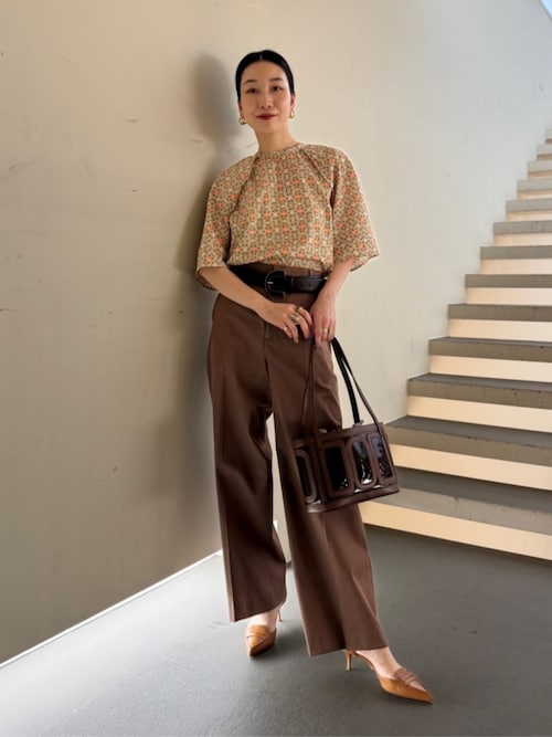 コットンシルクデニム ワイドストレートパンツ（その他パンツ