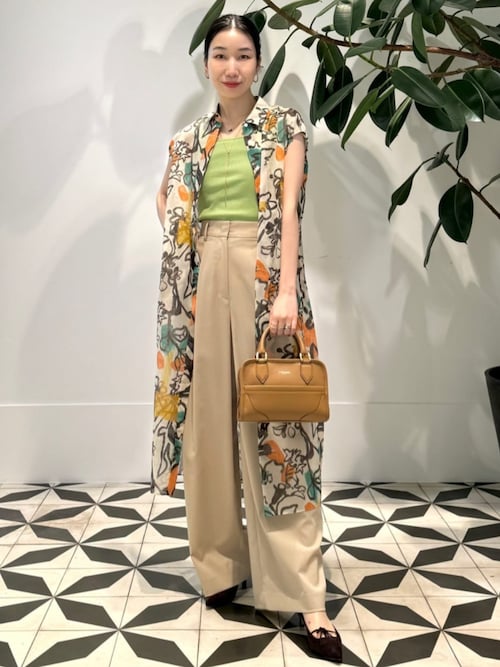 セール】 ベルフラワープリント ティアードワンピース （ロング