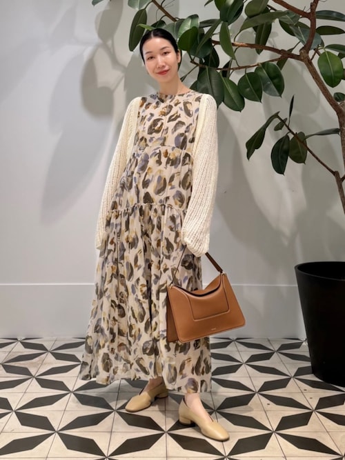 ドロップシェルプリント ティアードワンピース（ワンピース
