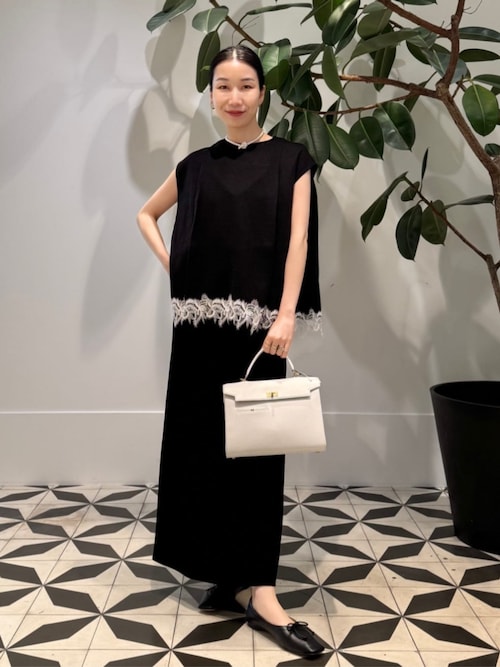 【完売品】BACCA ベロアキャミソール　チャコール　Mサイズ　バッカ inner piece ベロアジャージー カップインキャミソール