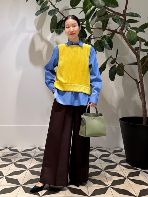 トゥモローランド BALLSEY ラメコーデュロイ トップス ブラウン