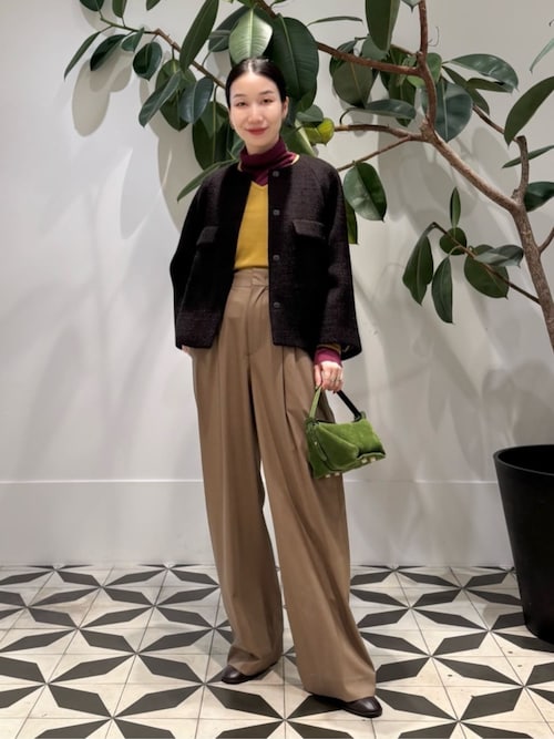 ウォッシャブルウール 3タックワイドパンツ（その他パンツ