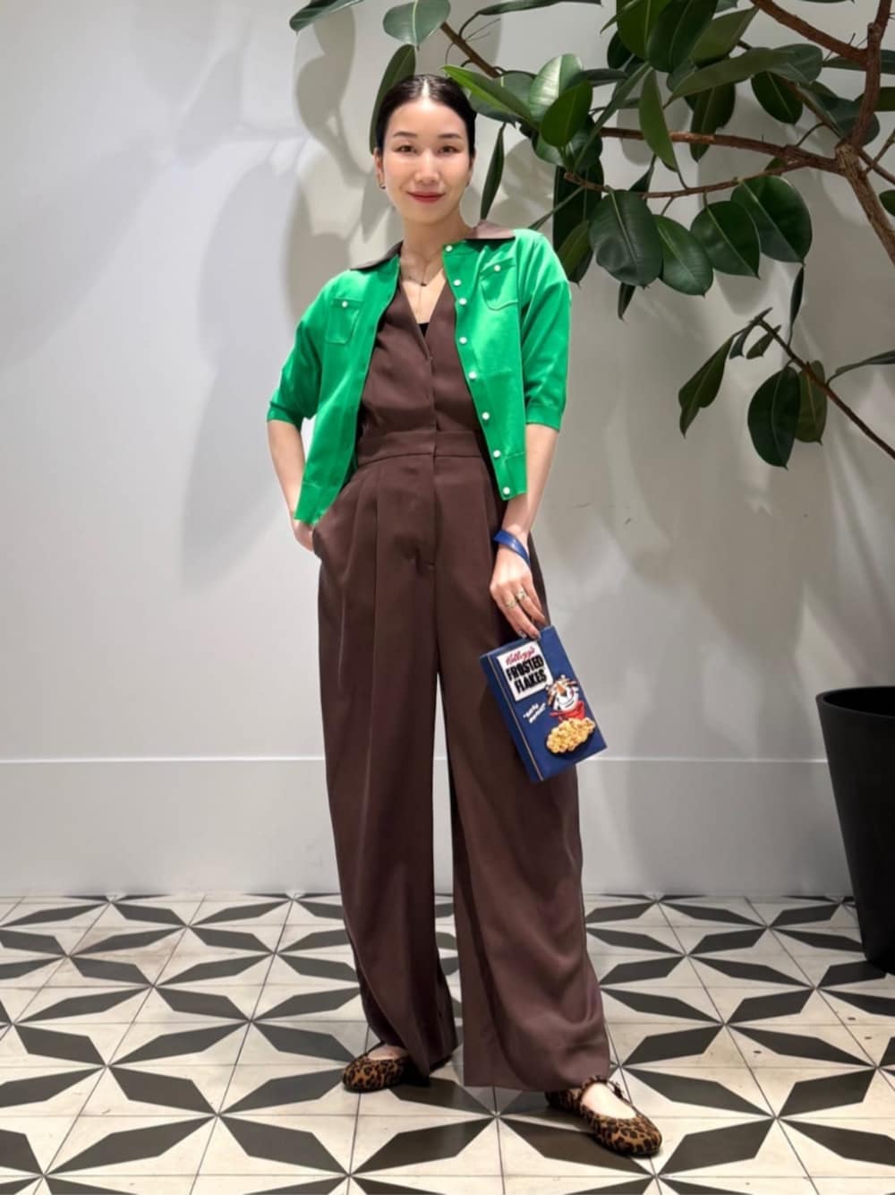 ファインポリエステル ハーフスリーブポケットカーディガンを使った