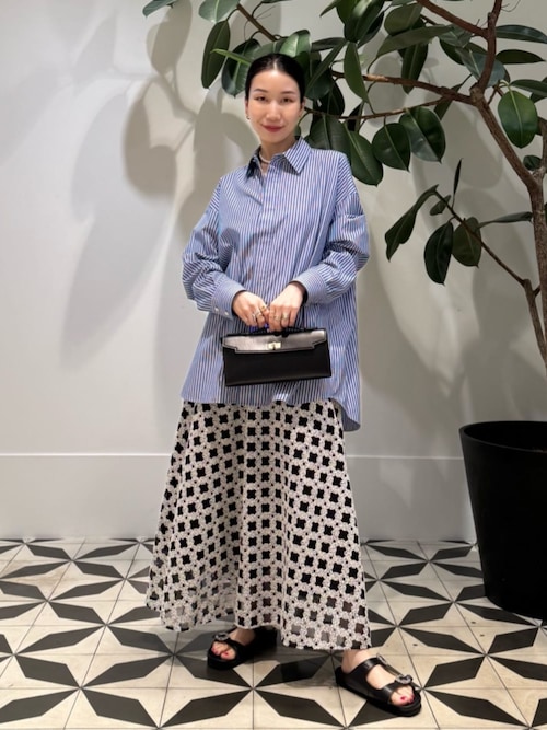 フラッフィーヤーンエンブロイダリー フレアスカート（スカート