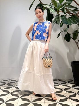 「タフタスカート」｜Nito_TOMORROWLANDさん（レディース・158cm）の夏コーディネート