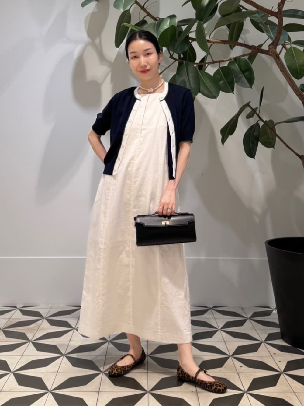 MACPHEE（マカフィー）の「コットンナイロンピケ スクエアネック 