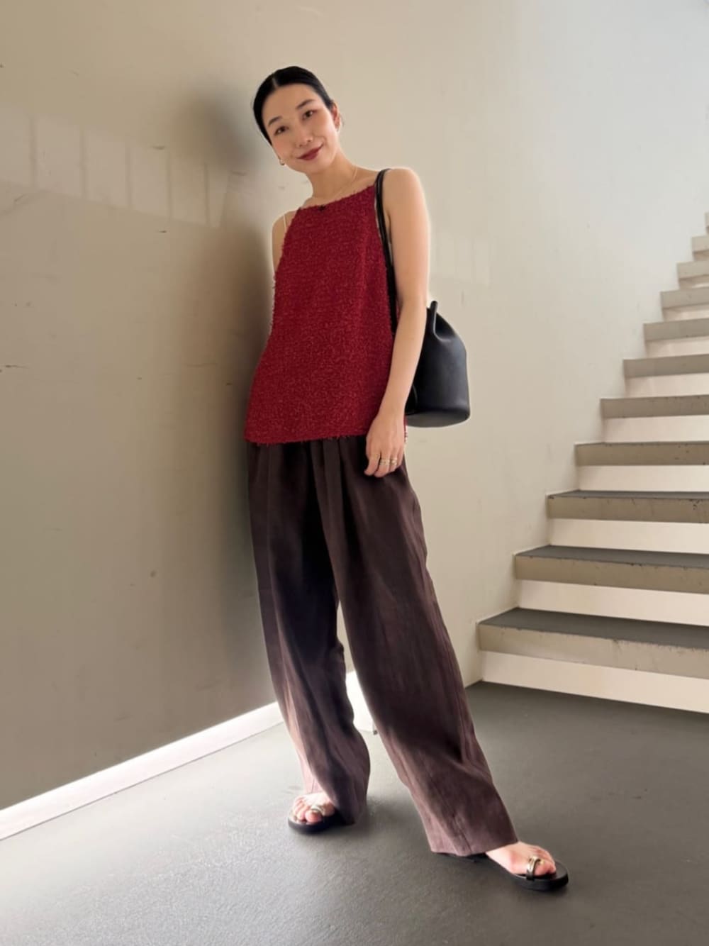 BACCA（バッカ）の「リネンツイル タックワイドパンツ（その他パンツ