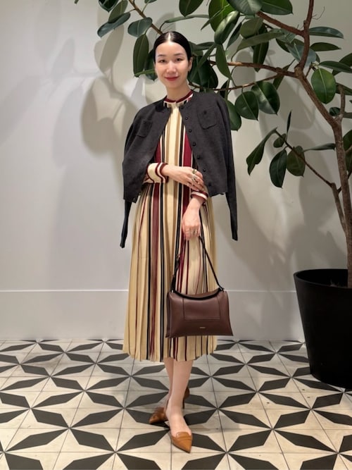 【超人気モデル】キャバン　カシミヤコットンカーディガン　希少カラー　M　高級 CABaN コットンカシミヤ バイカラーVネックカーディガン