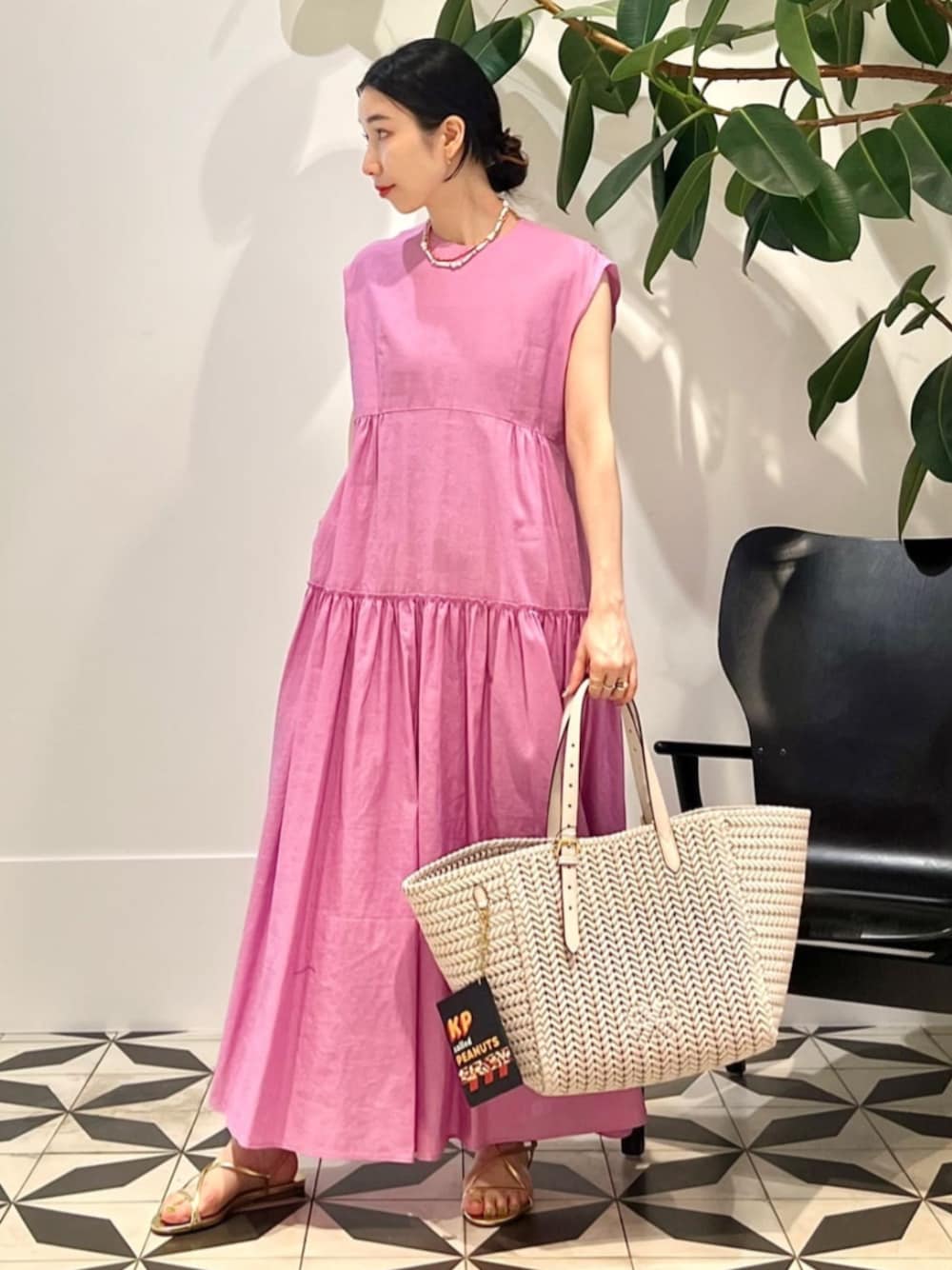 ボールジィリネンコットンムーブフレンチスリーブティアードワンピース BALLSEY（ボールジィ）の「リネンコットンムーブ フレンチ