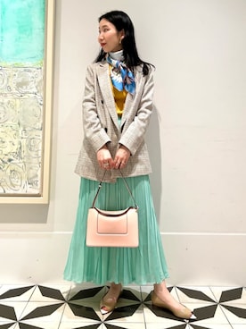 「リブニット」｜「アイテム（財布/小物）」を使った、Nito_TOMORROWLANDさん（レディース・158cm）の春コーディネート