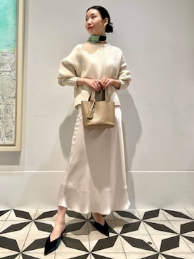 「オールホワイト」｜「アイテム（財布/小物）」を使った、Nito_TOMORROWLANDさん（レディース・158cm）の秋コーディネート