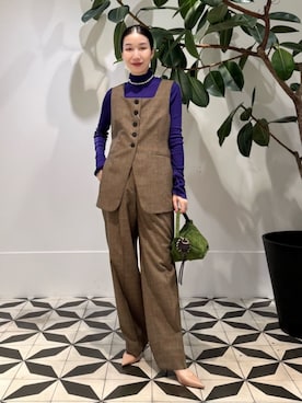 「アイテム（キーホルダー、パープル系）」を使った、Nito_TOMORROWLANDさん（レディース・158cm）の秋コーディネート