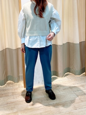 「Samansa Mos2 blue（サマンサモスモスブルー）のアイテム（ベスト）」を使った、りさん（レディース・159cm）の冬コーディネート