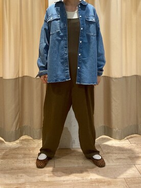 「Gジャン」｜「アイテム（ノーカラージャケット）」を使った、りさん（レディース・159cm）の秋コーディネート