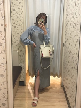 「インスタフォローしてね！」｜「アイテム（ワンピース/ドレス）」を使った、RYUKA【🌻事務所所属🌻】さん（レディース・154cm）の秋コーディネート