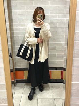 「インスタフォローしてね！」｜「アイテム（ワンピース/ドレス）」を使った、RYUKA【🌻事務所所属🌻】さん（レディース・154cm）の秋コーディネート