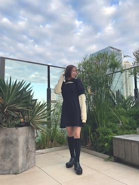 「インスタフォローしてね！」｜「アイテム（ワンピース/ドレス）」を使った、RYUKA【🌻事務所所属🌻】さん（レディース・154cm）の秋コーディネート