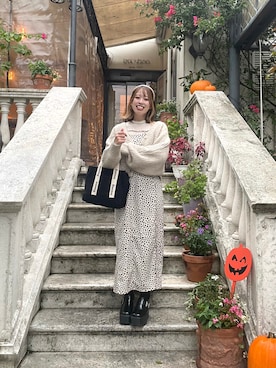 「インスタフォローしてね！」｜「アイテム（ワンピース/ドレス）」を使った、RYUKA【🌻事務所所属🌻】さん（レディース・154cm）の秋コーディネート