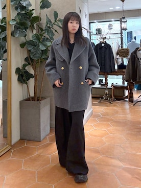 「アイテム（ピーコート）」を使った、rinkaさん（レディース・162cm）の秋コーディネート