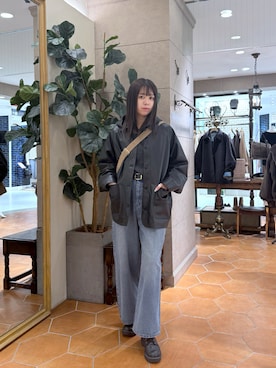 「RIVE DROITE（リヴドロワ）の【フードがアクセントに】ウール100ホールガーメントフーディ（ニット/セーター）」を使った、rinkaさん（レディース・162cm）の秋コーディネート