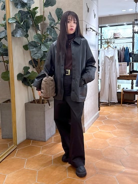 「アイテム（その他アウター、ブラック系）」を使った、rinkaさん（レディース・162cm）の秋コーディネート