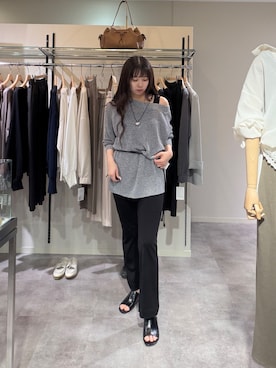 「RIVE DROITE（リヴドロワ）のアイテム（パンツ）」を使った、rinkaさん（レディース・162cm）の春コーディネート