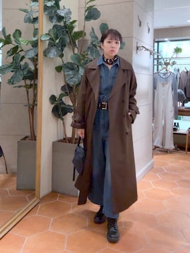 「アイテム（つなぎ/オールインワン）」を使った、rinkaさん（レディース・162cm）の秋コーディネート