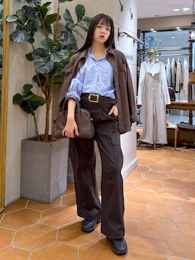 「秋のコーデ」｜「アイテム（その他アウター）」を使った、rinkaさん（レディース・162cm）の秋コーディネート