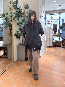 「アイテム（その他アウター、ブラック系）」を使った、rinkaさん（レディース・162cm）の秋コーディネート