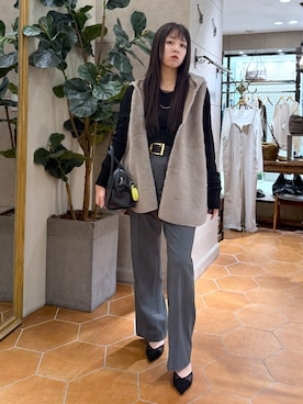 「秋のコーデ」｜「アイテム（その他アウター）」を使った、rinkaさん（レディース・162cm）の秋コーディネート