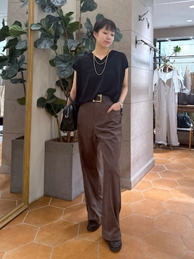 「アイテム（ベルト）」を使った、rinkaさん（レディース・162cm）の夏コーディネート