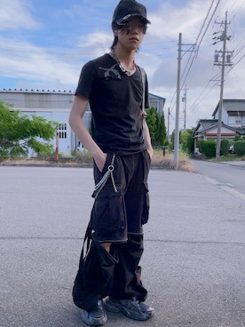 「アイテム（カーゴパンツ）」を使った、よっしーさん（メンズ・170cm・10代）の夏コーディネート