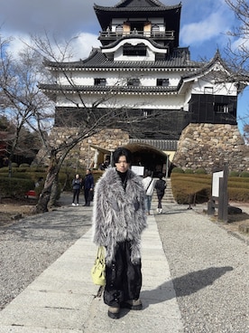 「アイテム（ライダースジャケット）」を使った、よっしーさん（メンズ・170cm）の冬コーディネート