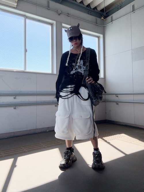 a2o パイルワイドカーゴショーツ Mホワイト a2o】パイルワイドカーゴ