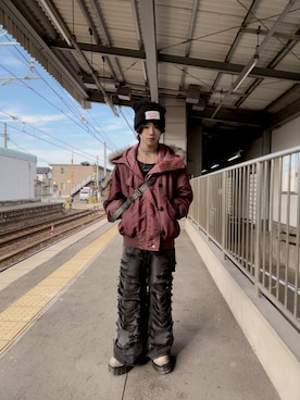 「GRANCY（グランシー）のアイテム」を使った、よっしーさん（メンズ・170cm）の冬コーディネート