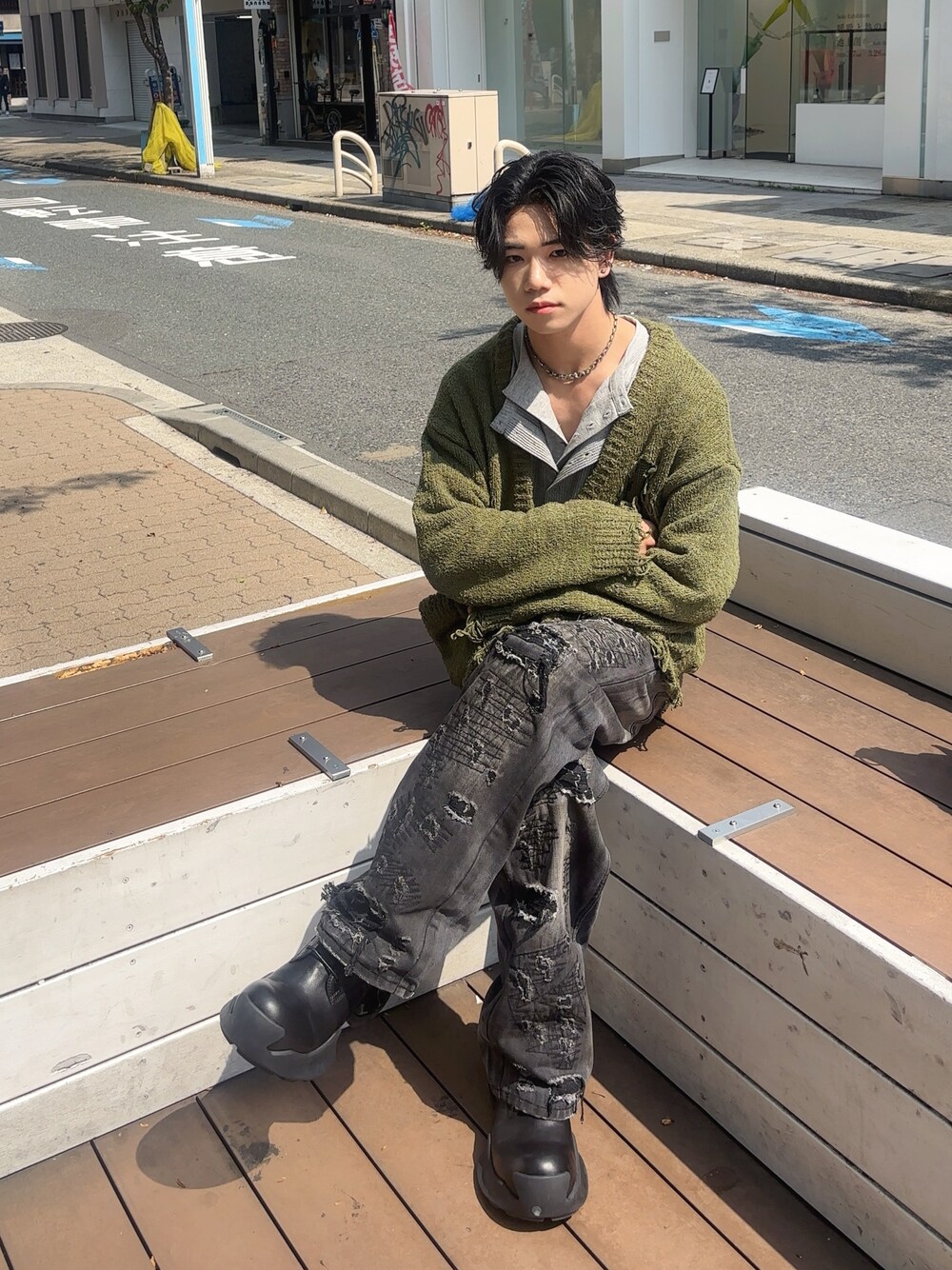 GRANCY】Double-layered Thermal Henley Long Sleeve T-Shirt / ダブル