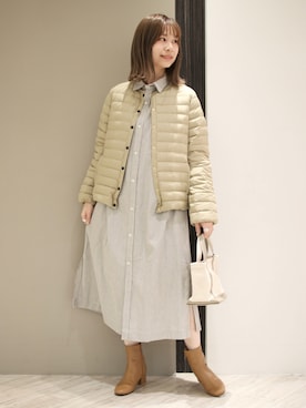 「Traditional Weatherwear」｜「アイテム（ダウンジャケット/コート）」を使った、anzuさん（レディース・158cm）の冬コーディネート