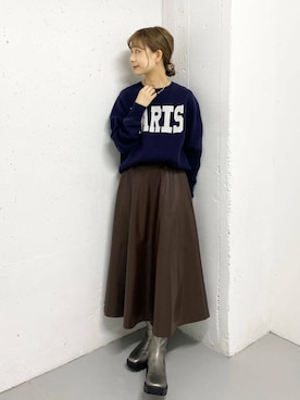 「アイテム（バレッタ/ヘアクリップ）」を使った、anzuさん（レディース・158cm）の秋コーディネート