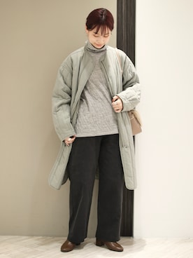 「RODE SKO」｜「アイテム（ダウンジャケット/コート）」を使った、anzuさん（レディース・158cm）の冬コーディネート