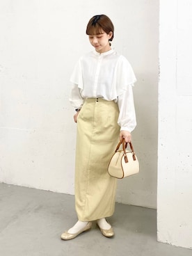 「アイテム（バレッタ/ヘアクリップ）」を使った、anzuさん（レディース・158cm）の春コーディネート