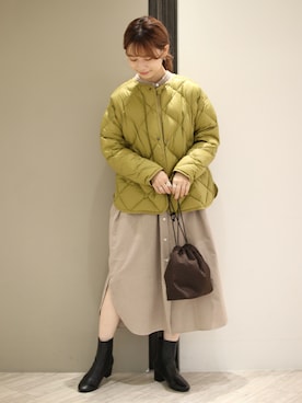 「マスタード」｜「アイテム（ブルゾン）」を使った、anzuさん（レディース・158cm）の秋コーディネート