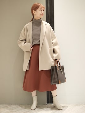 「RODE SKO」｜「アイテム（その他アウター）」を使った、anzuさん（レディース・158cm）の秋コーディネート
