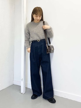 「SMELLY（スメリー）のアイテム（ピアス（両耳用））」を使った、anzuさん（レディース・158cm）の冬コーディネート