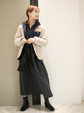 「patagonia」｜「アイテム（ワンピース/ドレス）」を使った、anzuさん（レディース・158cm）の秋コーディネート