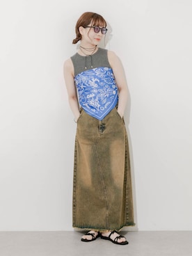 「大人カジュアルコーデ」｜「アイテム（財布/小物）」を使った、anzuさん（レディース・158cm）の夏コーディネート