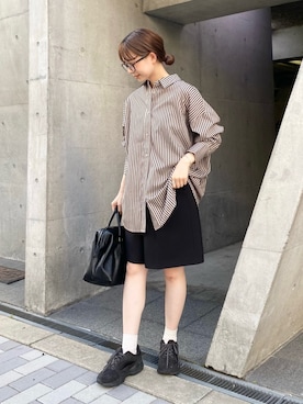 「アイテム（メガネ）」を使った、anzuさん（レディース・158cm）の夏コーディネート