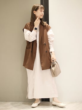 「URBAN RESEARCH DOORS（アーバンリサーチドアーズ）のラウンドボストンミニバッグ（ショルダーバッグ）」を使った、anzuさん（レディース・158cm）の秋コーディネート