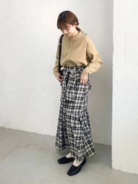 「アイテム（バレッタ/ヘアクリップ）」を使った、anzuさん（レディース・158cm）の冬コーディネート