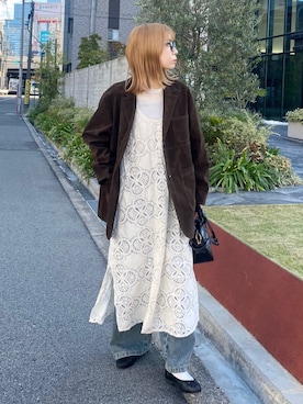 「アイテム（メガネ）」を使った、anzuさん（レディース・158cm）の秋コーディネート